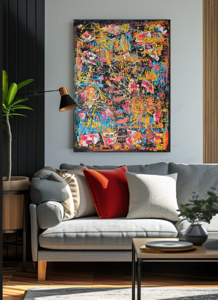 Tanzende Farben Abstrakt Handgemalt Leinwandbild Mehrfarbig Original Kunst Unikat (Kopie)