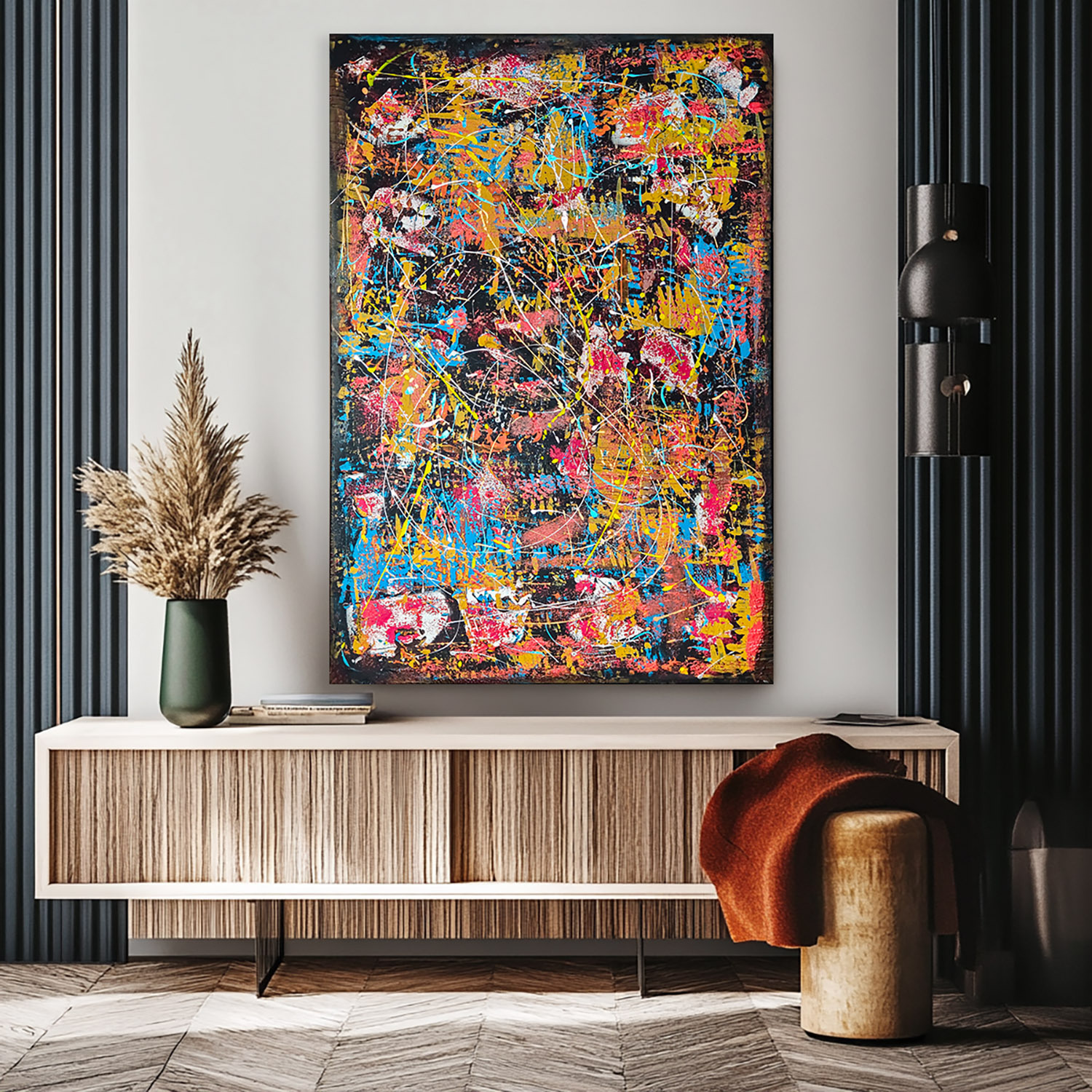 Tanzende Farben_zimmer Tanzende Farben Abstrakt Handgemalt Leinwandbild Mehrfarbig Original Kunst Unikat (Kopie)