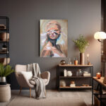 Verborgener Blick Handgemalt Leinwandbild Original Kunst Unikat