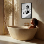 Audrey Hepburn Breakfast at Tiffany’s iconic poster, black and white print, vintage wall art decor for home