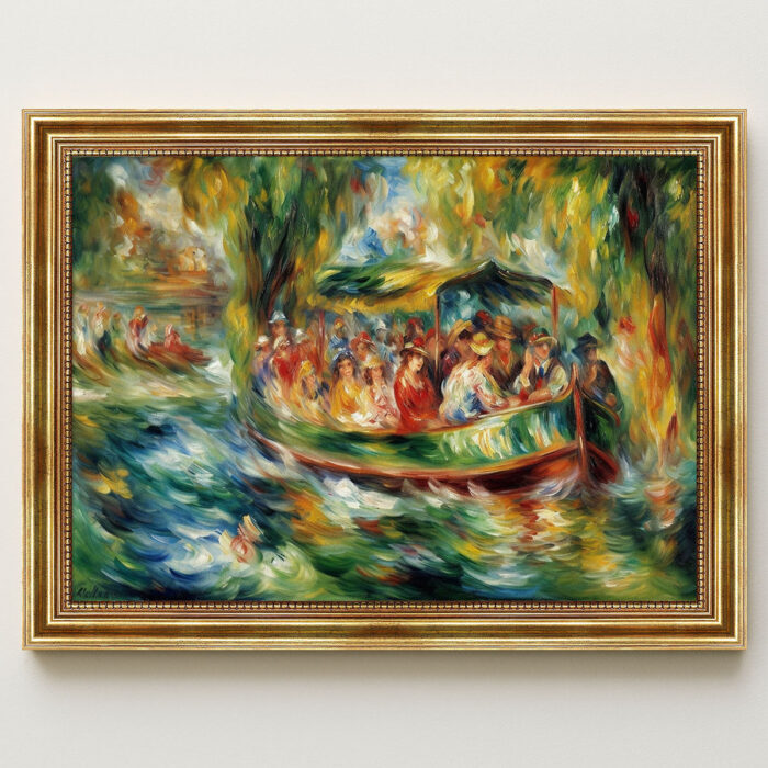 Bootsfahrt auf der Seine von Pierre-Auguste Renoir Bild mit Rahmen in Gold