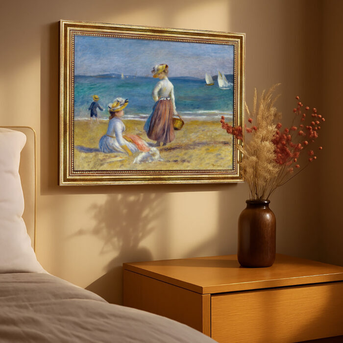 Figuren am Strand von Pierre-Auguste Renoir Bild mit Rahmen in Gold