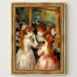 Damengespräche von Pierre-Auguste Renoir Bild mit Rahmen in Gold