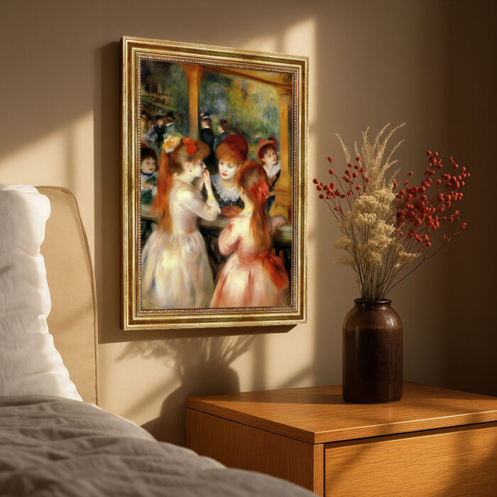 Damengespräche von Pierre-Auguste Renoir Bild mit Rahmen in Gold