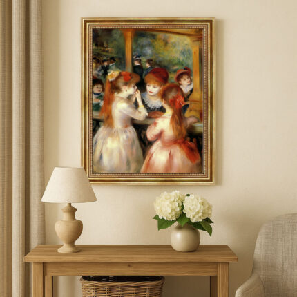 Damengespräche von Pierre-Auguste Renoir Bild mit Rahmen in Gold