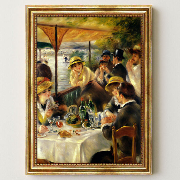 Frühstück am See im  Pierre-Auguste Renoir Bild mit Rahmen in Gold