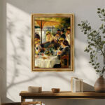 Frühstück am See im  Pierre-Auguste Renoir Bild mit Rahmen in Gold