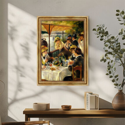 Frühstück am See im Pierre-Auguste Renoir Bild mit Rahmen in Gold