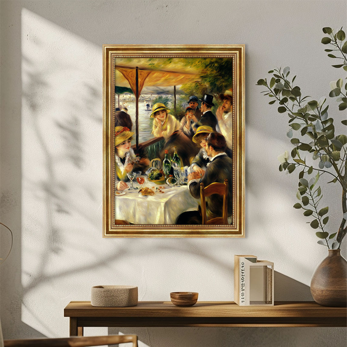 Frühstück am See im  Pierre-Auguste Renoir Bild mit Rahmen in Gold