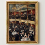 Theaterrestaurant im Malstil von Pierre-Auguste Renoir Bild mit Rahmen in Gold