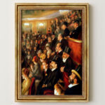 Im Theater im Malstil von Pierre-Auguste Renoir Bild mit Rahmen in Gold
