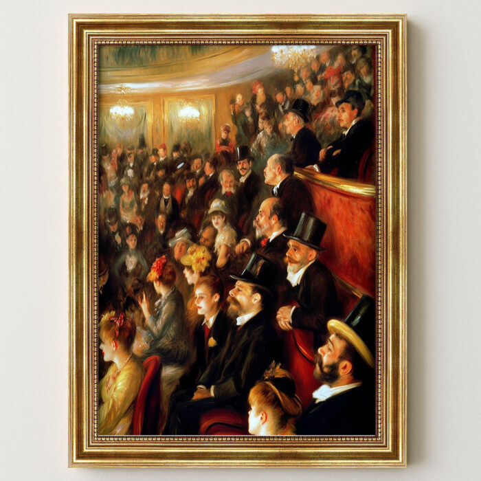 Im Theater im Malstil von Pierre-Auguste Renoir Bild mit Rahmen in Gold