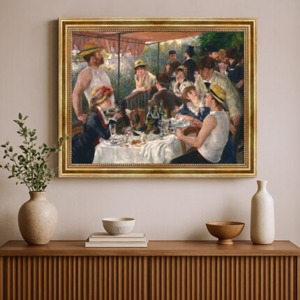 Das Frühstück der Ruderer Pierre-Auguste Renoir Bild mit Rahmen in Gold