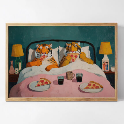 Funny Tiger Poster, Retro Art Print, Humorous Big Cat Wall Decor, Office & Dorm Art For Animal Lovers