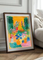 Garden of Joy California Art Poster – Midcentury Modern Travel Wall Art – Painting as Print – Unique Design