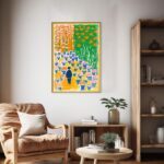 Colorful Pathway California Art Poster – Midcentury Modern Travel Wall Art – Painting as Print – Unique Design