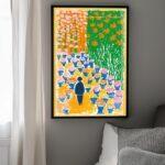 Colorful Pathway California Art Poster – Midcentury Modern Travel Wall Art – Painting as Print – Unique Design