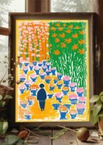 Colorful Pathway California Art Poster – Midcentury Modern Travel Wall Art – Painting as Print – Unique Design