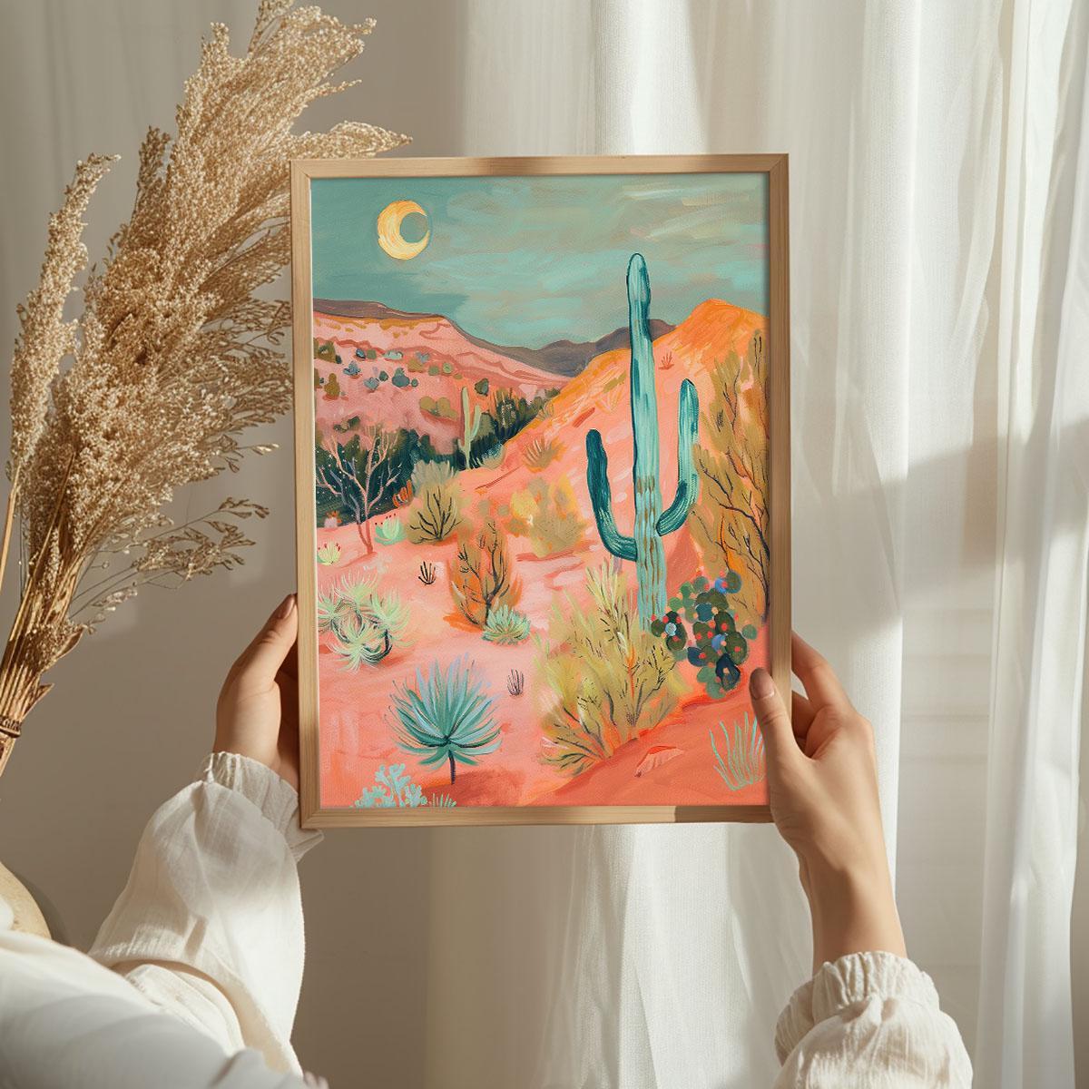 il_fullxfull.6124159714_knt0.jpg Desert in Twilight Art Poster – Midcentury Modern Travel Wall Art – Painting as Print – Unique Design