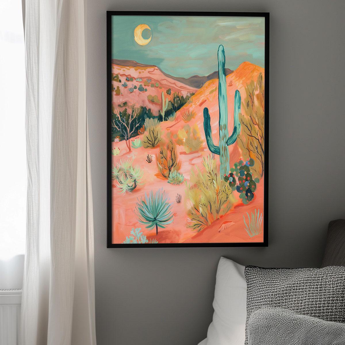 il_fullxfull.6124159724_td9k.jpg Desert in Twilight Art Poster – Midcentury Modern Travel Wall Art – Painting as Print – Unique Design