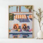 Chilling by the Pool – Monkeys Edition No. 1 Art Poster – Animal Fine Art – Summer Decor – Unique Design – Surreal Collage