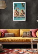 Chilling by the Pool – Monkeys Edition No. 2 Art Poster – Animal Fine Art – Summer Decor – Unique Design – Surreal Collage