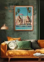 Chilling by the Pool – Monkeys Edition No. 2 Art Poster – Animal Fine Art – Summer Decor – Unique Design – Surreal Collage