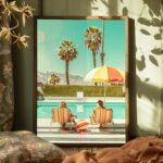 Chilling by the Pool – Monkeys Edition No. 3 Art Poster – Animal Fine Art – Summer Decor – Unique Design – Surreal Collage