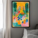 Garden of Joy California Art Poster – Midcentury Modern Travel Wall Art – Painting as Print – Unique Design