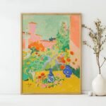 Serene Courtyard California Art Poster – Midcentury Modern Travel Wall Art – Painting as Print – Unique Design