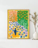 Colorful Pathway California Art Poster – Midcentury Modern Travel Wall Art – Painting as Print – Unique Design