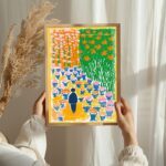 Colorful Pathway California Art Poster – Midcentury Modern Travel Wall Art – Painting as Print – Unique Design