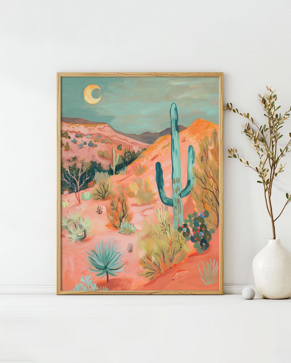 il_fullxfull.6172265937_8aih.jpg Desert in Twilight Art Poster – Midcentury Modern Travel Wall Art – Painting as Print – Unique Design