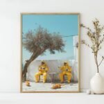 Astronauts on Break Art Poster – Vintage Animal Wall Art Funny Sayings wall decor – Unique Design – Surreal Collage
