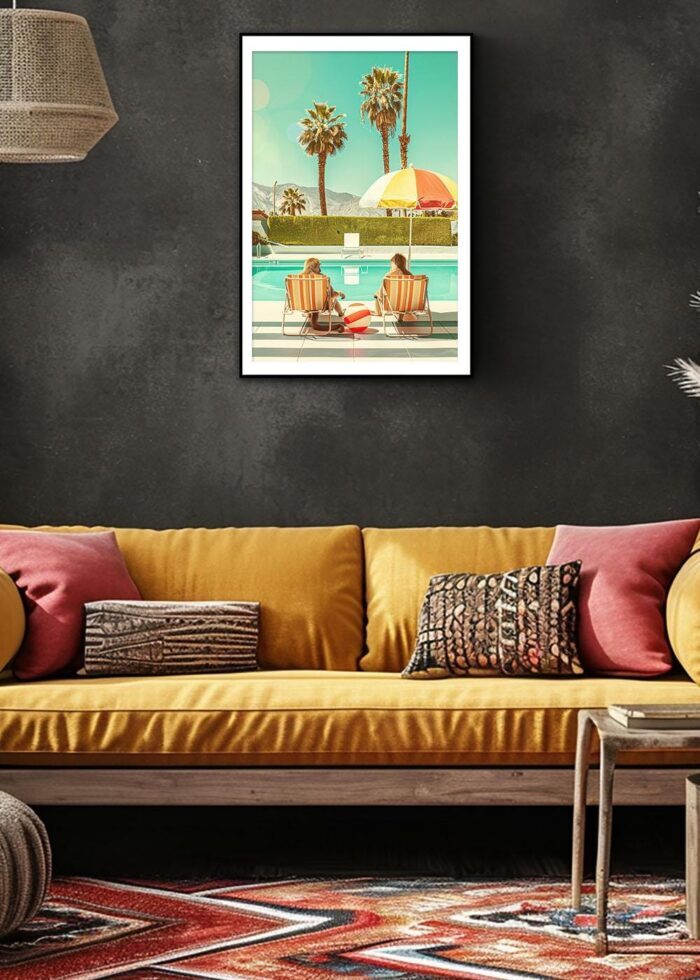 Chilling by the Pool – Monkeys Edition No. 3 Art Poster – Animal Fine Art – Summer Decor – Unique Design – Surreal Collage