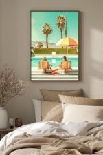 Chilling by the Pool – Monkeys Edition No. 3 Art Poster – Animal Fine Art – Summer Decor – Unique Design – Surreal Collage