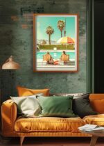 Chilling by the Pool – Monkeys Edition No. 3 Art Poster – Animal Fine Art – Summer Decor – Unique Design – Surreal Collage