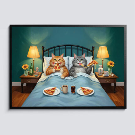 Humorous Funny Cat Lover Poster Quirky & Colorful Animal Wall Art Unique and Playful Unframed Art
