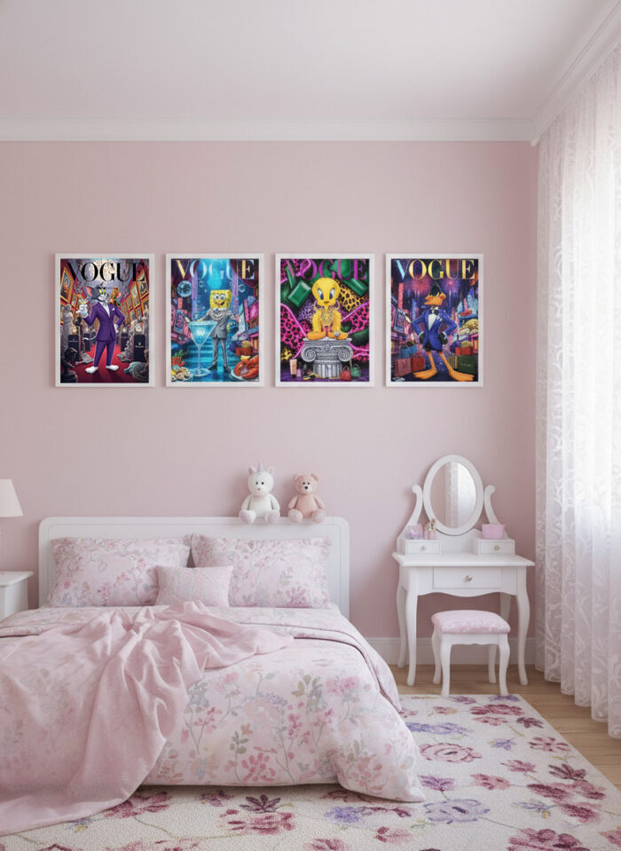 Cartoon Couture – Cover Poster Set Lustige Designer Bilder Set von Berühmtheiten als Wanddekoration