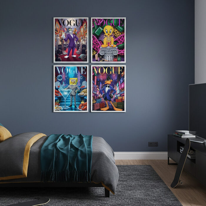 Cartoon Couture – Cover Poster Set Lustige Designer Bilder Set von Berühmtheiten als Wanddekoration