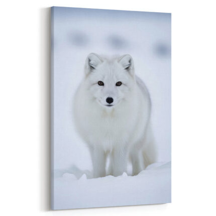 Polarfuchses  Leinwandbild Arktische Eleganz Schlafzimmer Bild Wohnzimmer Tier Kunst Natur Kunstdruck