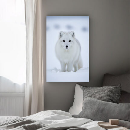 Polarfuchses  Leinwandbild Arktische Eleganz Schlafzimmer Bild Wohnzimmer Tier Kunst Natur Kunstdruck