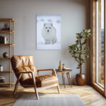 Polarfuchses  Leinwandbild Arktische Eleganz Schlafzimmer Bild Wohnzimmer Tier Kunst Natur Kunstdruck