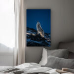 Arktischer Wolf Schrei unter Polarnacht Leinwandbild Arktische Eleganz Schlafzimmer Bild Wohnzimmer Tier Kunst Natur Kunstdruck (Kopie)