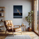 Nachtjäger Schleiereule im stillen Flug Leinwandbild Arktische Eleganz Schlafzimmer Bild Wohnzimmer Tier Kunst Natur Kunstdruck