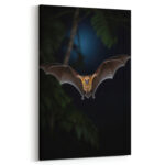 Nachtflügler: Porträt eines Flughunds Leinwandbild Arktische Eleganz Schlafzimmer Bild Wohnzimmer Tier Kunst Natur Kunstdruck