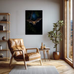 Nachtflügler: Porträt eines Flughunds Leinwandbild Arktische Eleganz Schlafzimmer Bild Wohnzimmer Tier Kunst Natur Kunstdruck