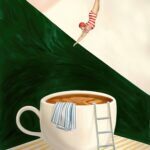 Guten Morgen Poster Kaffeedruck – Retro – Trendy Café-Kunst – Modernes Küchenbild – Kaffeeliebhaber – Wanddekoration für Küche, Restaurant