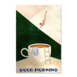 Guten Morgen Poster Kaffeedruck – Retro – Trendy Café-Kunst – Modernes Küchenbild – Kaffeeliebhaber – Wanddekoration für Küche, Restaurant