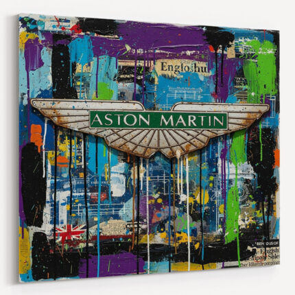 Ikonische Sportwagen Marken Leinwandbild für Garage, Männerhöhle, Wohnzimmer, Büro | Deko für Autofans | Exklusive Wandbilder